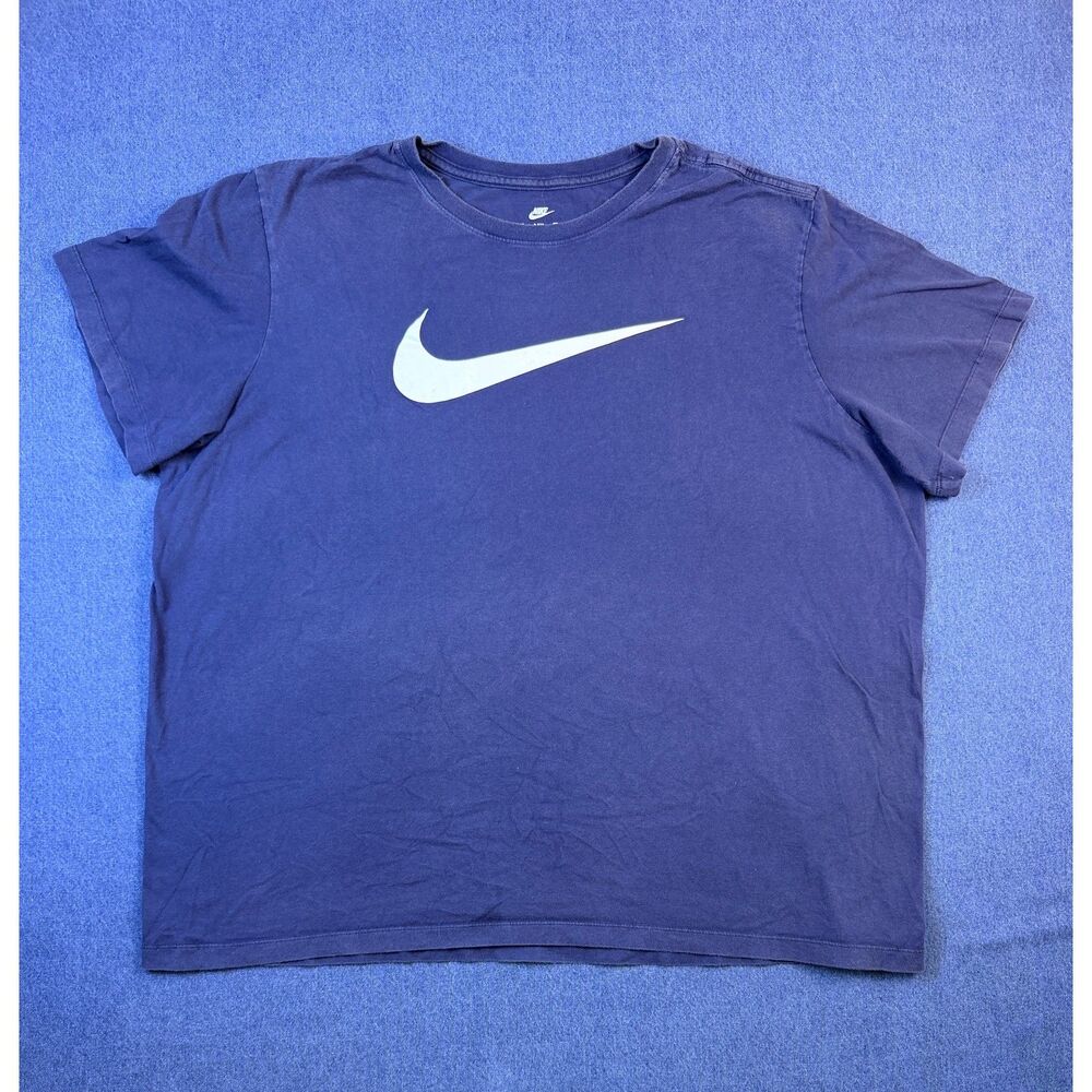 Nike The Nike Tee Men’s XXL Navy Blue Big Swoosh Logo Graphic T-Shirt
